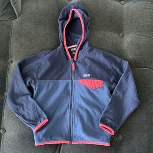 Patagonia Kids Blue and Pink Fleece Hoodie